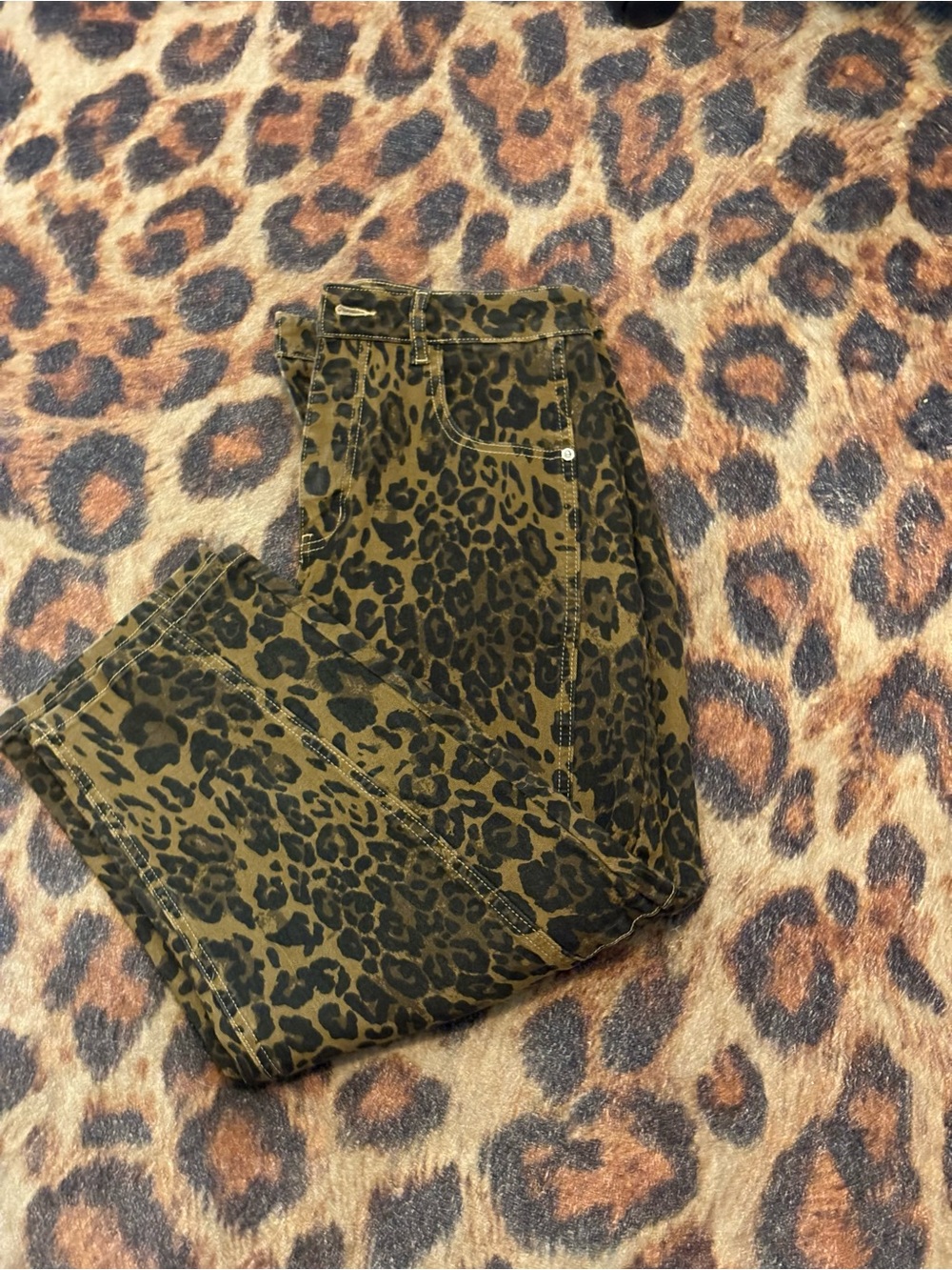 Leopard Print Women's barrel Trousers
